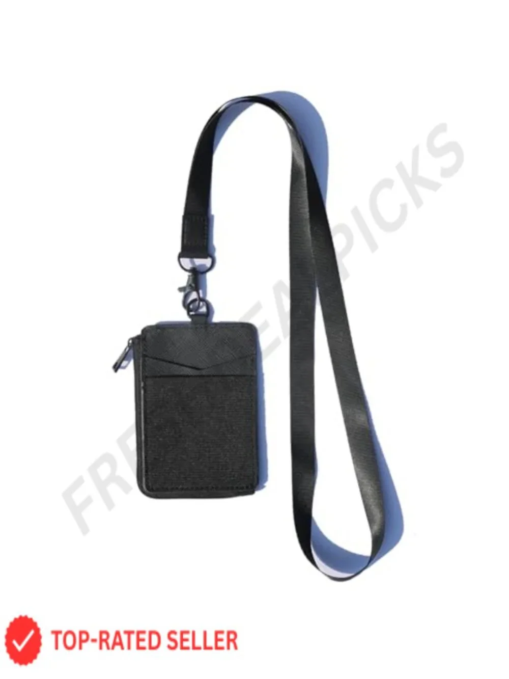 Slim Minimalist Vertical Card Holder Wallet with D-Ring, Microfiber Leather